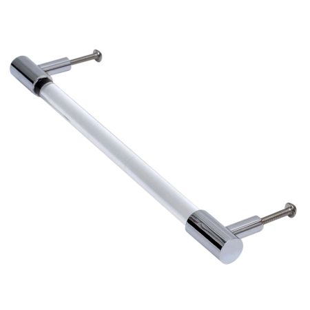 Clear Silver Large Cylinder Glass Door Handles